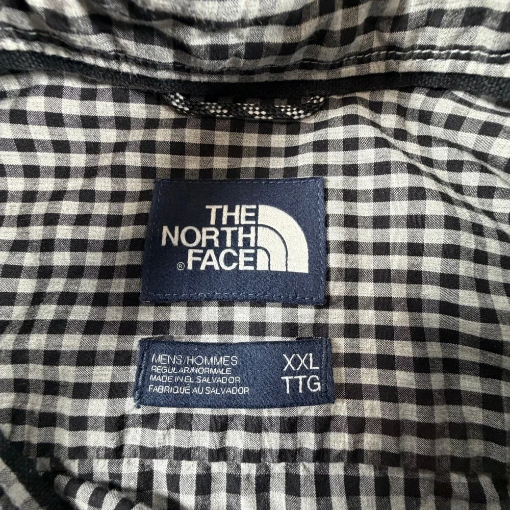The North Face Mens XXL Gingham Check Long Sleeve Button Down Shirt Black White